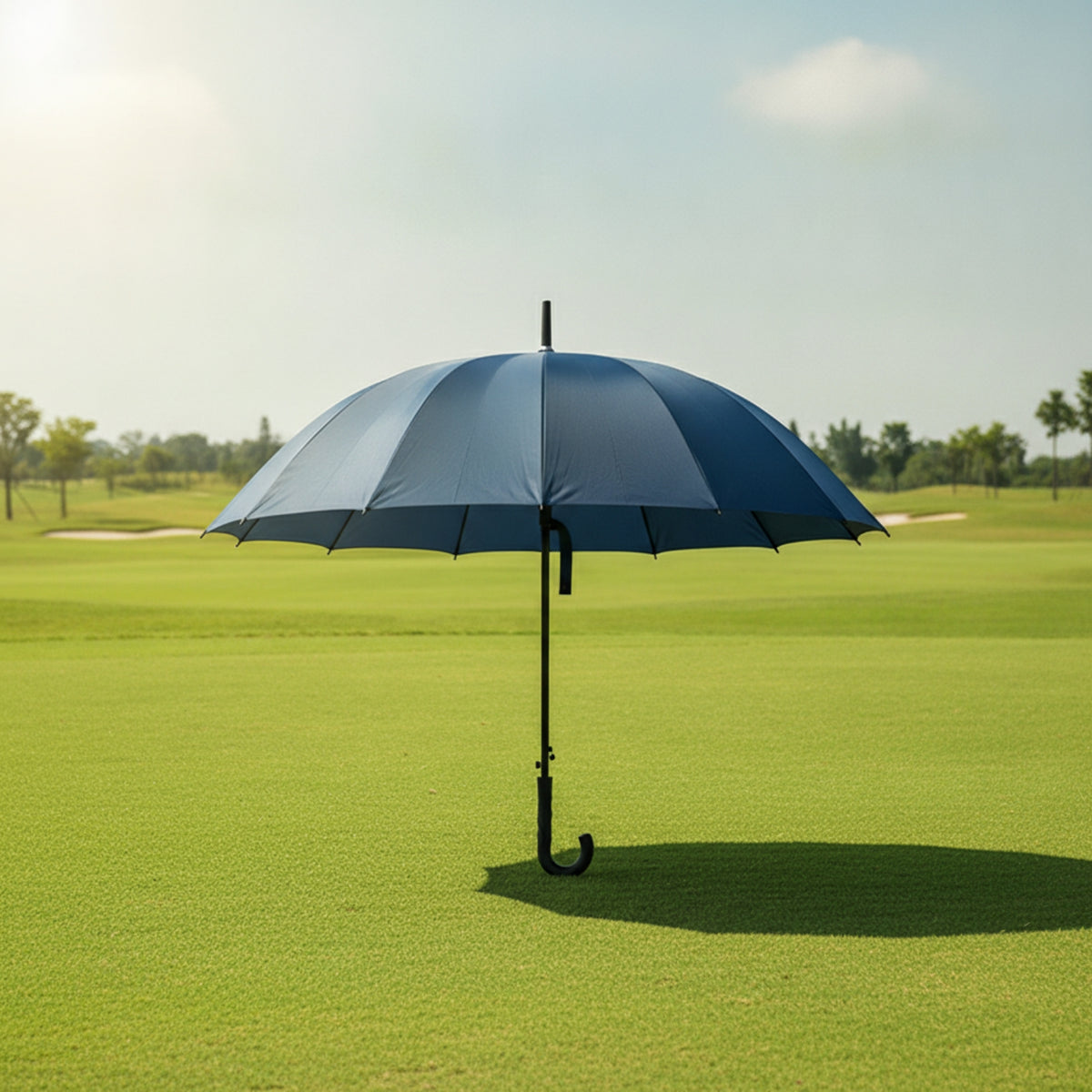 Straight-Shaft Automatic Umbrella with Sleeve Large 16-Rib Umbrella Long-Lasting Quick-Drying for Commuters, Golfers, Golf