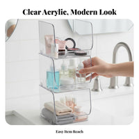Multi-Compartment Box with carrying grip Clear Design Cosmetic Organizer Large Capacity sturdy for Makeup lovers, Dressing Table