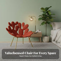 blossom Backrest Cactus-Shaped Armchair distinctive Shape paddinged perusing Chair Artistic Design Living Room Seating Statement Piece for Interior Designers, Homeowners, Book Lovers, Lounge Area, Bedroom, Home Office, Reception Hall