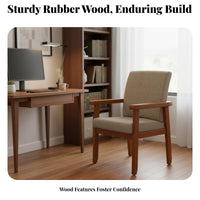 With Armrests Upholstered Dining Armchair Soft Padded Seat Fabric Dining Armchair Cushioned spinerest Desk Chair Thick Cushioning for Home Office Workers, Students, Homeowners, Study Room, Bedroom, Kitchen