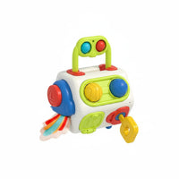 Early Educational Early Learning Learning Cube Hand-Eye Coordination Training Multi-Activity Busy Box Fine Movement Skills Development Infant Sensory Cube Portable Handle for Playroom