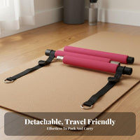 Pilates Stick with Elastic Bands Space Saving Elastic Band Bar Set Multi-Function Fitness Bar Detachable Design for Women