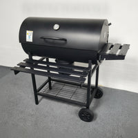 Briquette-Fueled Barbecue Grill Outdoor Grill with Cart Mobile for Backyard Cooks, Families, Patio, Cookouts