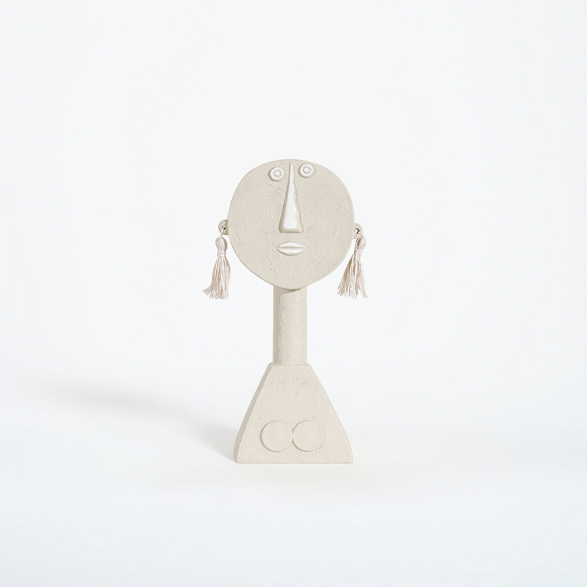 Resin Figurine with Tassel Earrings Minimalist Decor Stylized for Shelf, Console