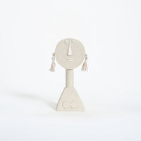 Resin Figurine with Tassel Earrings Minimalist Decor Stylized for Shelf, Console