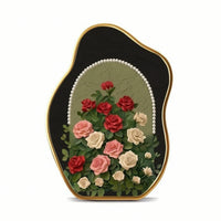 Elegant Tabletop Art Plaque Embossed Plaque with Floral Relief Layered Vintage-Style for Bedside Table