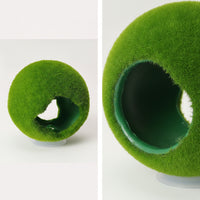 Hollow Algae Ball with Suction Cup Fuzzy Hideout Artificial Decor for Shrimp, Aquascaping