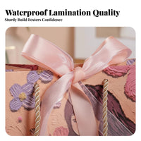 Paper Gift Bag with Handles Sturdy Paperboard Artistic Floral Gift Tote Floral Tote Bag Multi-Use for Parties