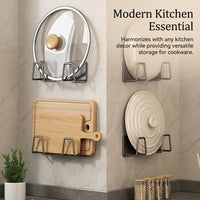 Cabinet Pot Lid Organizer for Kitchen Cupboard Doors, Thickened Carbon Steel Wall Mounted Rack for Chefs