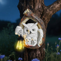 Solar Owl Wall Light Decorative Garden Decor Weatherproof for Yard, Patio
