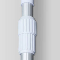 Telescopic Pool Pole, Sturdy, Lifesaving Hook, Cleaning Mesh Attachment