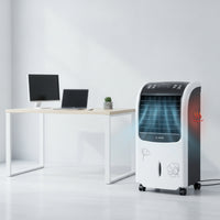 Rolling Air Cooler and Heater Compact Evaporative Cooler with Heater Timer Portable Air Conditioner Substitute Quiet for Small Apartment