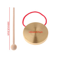 Mini Gong with Mallet Portable Hand Gong with Mallet Wooden Percussion Instrument for Children, Beginners