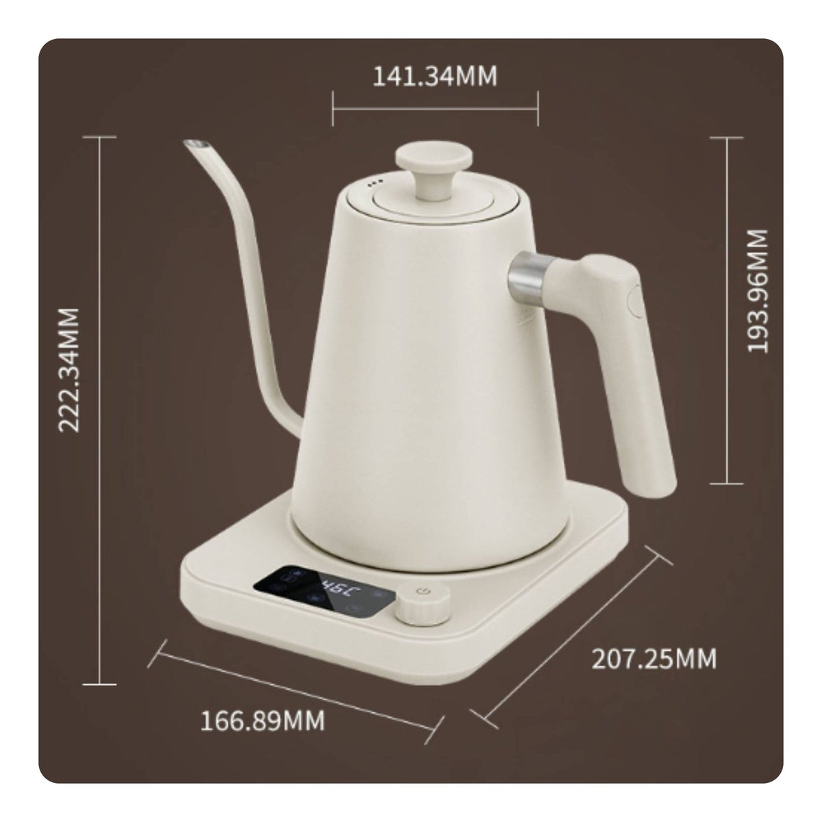 Keep Warm Electric Gooseneck Kettle Quick Heating Smart Electric Kettle Digital Display Kitchen Appliance 304 Stainless Steel for Baristas