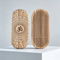 2 Pieces Mindful Movement Foot Board Wooden Meditation Foot Board Fitness Tool Rounded Rectangular Multi-Use