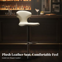 Adjustable Rotating Bar Stool with Spine Supportrest Padded Seat Upholstered Pedestal Stool Anti-Slip Base Easy Assembly
