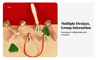 Early Music Education Handled Clapper Bell Develops Rhythm Percussion Instrument Crisp Sound Educational Plaything Long-Lasting and Safe for Children, Preschoolers, Kindergarten, Classrooms, School, Playroom