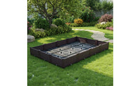 Rectangular Planter Box Woven-Style Planter with Water Reservoir Weather-Resistant Raised Garden Bed for Apartment Dwellers, Balcony