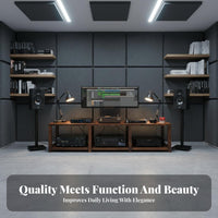 Solid Wood Audio Rack Sturdy Structure Wooden Amplifier Stand Heavy Duty High-Fidelity Equipment Cabinet for Audiophiles, Home Theater Enthusiasts