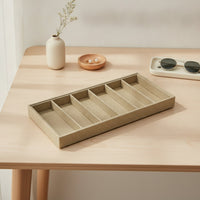 Glasses Display Tray 6-Slot Glasses Tray with Compartments Sunglass Organizer Rectangular Eyewear Organizer Slimline