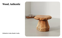 Wabi-Sabi Aesthetic Mushroom-Shaped Stool Rustic Design Mushroom-Shaped Log Seat Multi-Functional Household Furniture sturdy Build for Art lovers, Nature Lovers, Interior Designers, Entryway, Living Room, Bedroom, Cabin