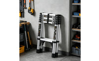 Foldable Self-Supporting Ladder Telescoping Ladder Aluminum Telescopic Ladder Portable Space-Saving for Homeowners, DIYers, Garage