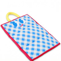 Checkered Waterproof Pet Mat Handle Loop Cushioned Resting Pad