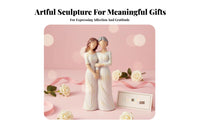 Mother Daughter Statue Sentimental Gift Mother and Daughters Statue Symbol of Love Resin Sentimental Memento for Women, Living Room, Shelf