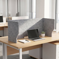 Three-Sided Desk Partition with Cutout Encompassing Desktop Privacy Panel Low-Height Acoustic Divider Foldable for Students