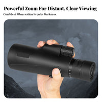 Large 50mm Opening Handheld Tele with Tripod Portable High Power Monocular HD Optics High Power Zoom Monocular Low-Light for Bird Watchers, Sports Fans, Wildlife Spotting, Hiking, Camping