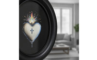 Oval Photo Wooden Photo Display in Black Wooden Picture Frame Decorative for Entryway, Halloween
