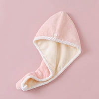 Fleece Drying Towel Turban for Women, Double Layer Super Absorbent Wrap for Adults, Post Bath Rapid Cap