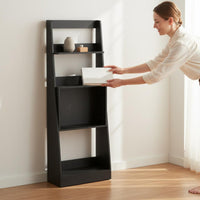 Slim Profile Vintage Design Shelving Unit Multifunctional Multi-Tier Storage Unit Sturdy Construction Freestanding Bookshelf Easy Assembly for Bedroom
