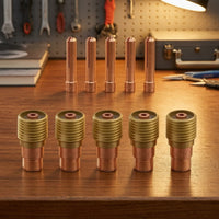 10 Pieces Torch Consumables Kit Standard Collets Cylindrical Collet Bodies for Welders