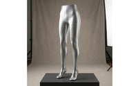 Glossy Shiny Silver Standing Leg-and-Hip Display Mannequin Lightweight Female Lower-Body Mannequin Space Saving