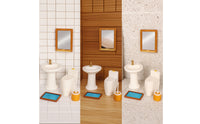 4 Pieces Dollhouse Bathroom Set Elegant Furniture Interactive for Hobbyists