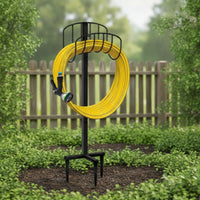 Garden Hose Stand Metal Freestanding Hose Rack Organizer Outdoor Heavy Duty for Gardeners, Yard, Patio
