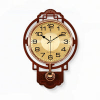 Pendulum Wall Clock with Digital Display Traditional for Hallway, Decorators