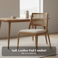 Retro Design Woven Backrest Chair Minimalist Design Upholstered Chair with Woven Backrest Soft Cushion Home Furniture Ergonomic Support for Restaurant Owners, Hotel Managers, Interior Designers, Dining Room, Kitchen