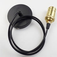 Ceiling Light Fitting with Metal Pendant Light Cord, E27 Lamp Holder and Bulb Holder for Ceiling Lighting, 10mm Threaded Entry, E27 Lamp Base