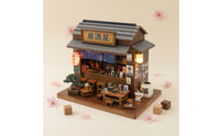 Japanese Style Miniature Izakaya Kit Wooden Miniature House Kit 3d Model Compact for Adults, Home Decor