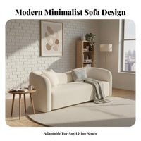 Curved Sectional Creamy visually pleasing Curved sectional Couch Three-Seater Sofa for Apartment Dwellers, Homeowners, Living Room, styling studio, Reception Area