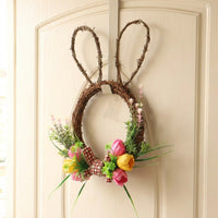 Easter Egg Garland, Easter Bunny Wreath Ready to Hang Spring Door Wreath Adorable Design Flower Door Hanger for Homeowners, Entryway, Inside Your Home