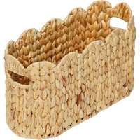 Rectangular Storage Basket Braided Grass Basket with Handles Sturdy