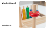 Develops Fine Movement Skills Wooden Circle Stacking Toy Hand-Eye Coordination Rainbow Circle Stacker Learn Through Play for Toddlers