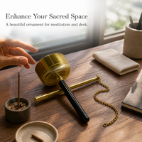 Retractable Buddhist Singing Bowl with Handle for Altar and Desktop Decor