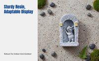 Handmade Door Simulation Figurine, Resin Stone Sculpture, Garden Decor, Miniature Scene Ornament