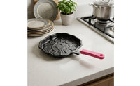Sunflower Frying Pan Lightweight Flower Shaped Skillet Scalloped Pan Compact for Campers, Camping, Small Kitchens