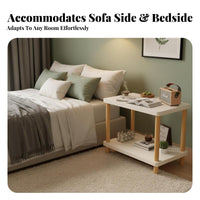 Space-Saving c-curved End Table Minimalist Design Storage Stand Multi-Functional Household Furniture adaptable Use for Apartment Dwellers, Home Workers, Students, Living Room, Next to Sofa, Small areas, Bedside