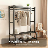 Mobile Design Rolling Clothing Rack Space Saving Rolling Clothes Rack Multi-Functional Portable Wardrobe on Wheels Easy Assembly for Students, Homeowners, Boutique Owners, Bedroom, Dorm Room, Apartment, Entryway
